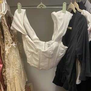 Hello Molly white crop top. Size XS